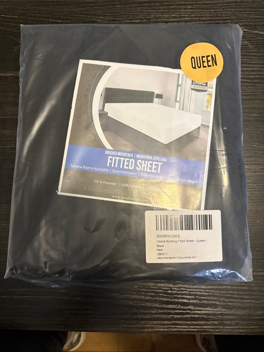 Utopia Bedding Queen Fitted Sheet - Black Brushed Microfiber